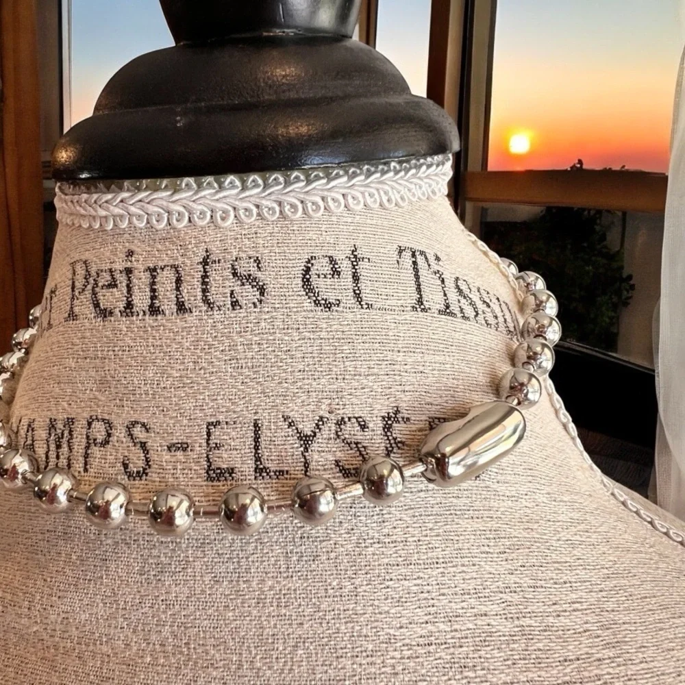 Ball Linked Chain Chunky Choker necklaces modern inspired look 3 different sizes